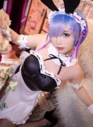 [Cosplay] Mbxer 面饼仙儿 – Fishnet stockings Rem 网袜蕾姆