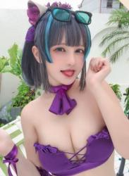 [Cosplay] Senya Miku 千夜未来 – Cheshire Swimsuit