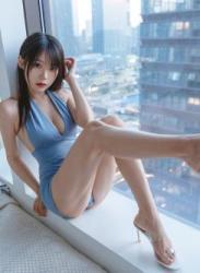 [Cosplay] Vanilla Meow Lulu 香草喵露露 – Blue Swimsuit 蓝色泳装
