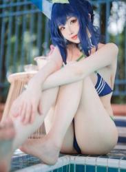 [Cosplay] Rioko 凉凉子 – Garden Swimsuit 花园 泳装