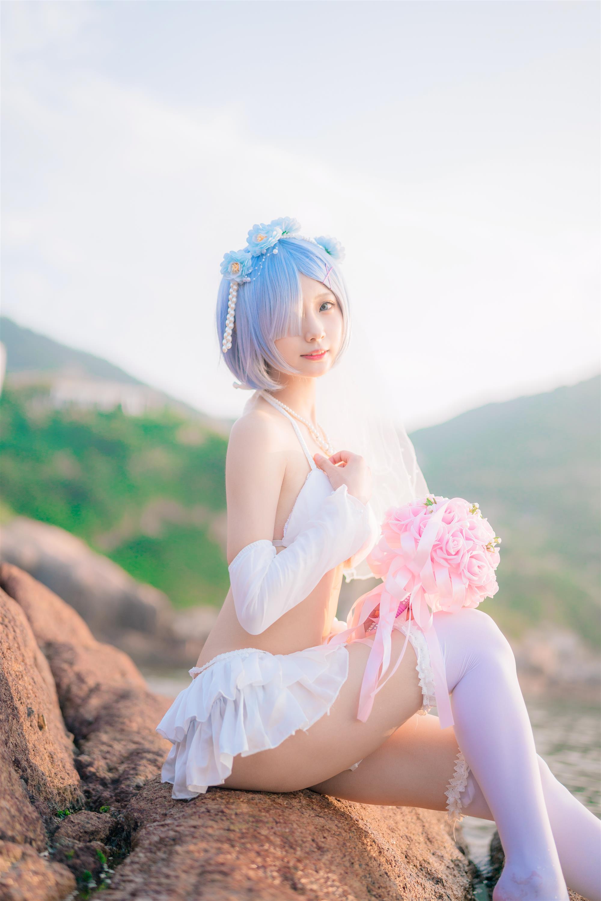 Cosplay 橙喵 NO.002 蕾姆 比基尼花嫁